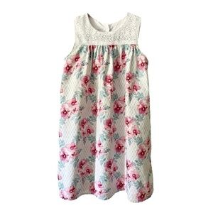 Pink Petticoats | Floral Mini Sundress with Lace Pink White Green, Girls 3T